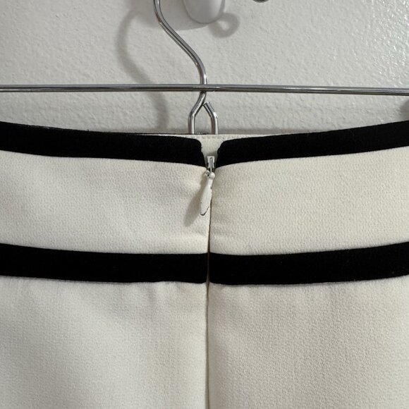 WHBM White House Black Market Skirt 12 Cream Black Quilted Jersey Knit Pencil - Picture 5 of 9